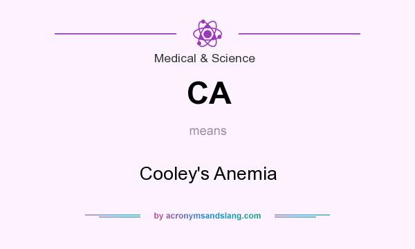 What does CA mean? It stands for Cooley`s Anemia