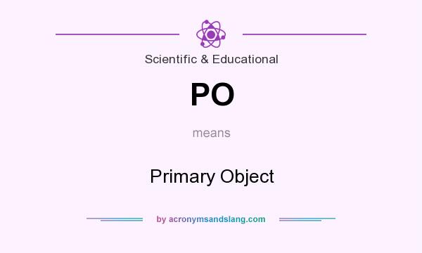What does PO mean? It stands for Primary Object
