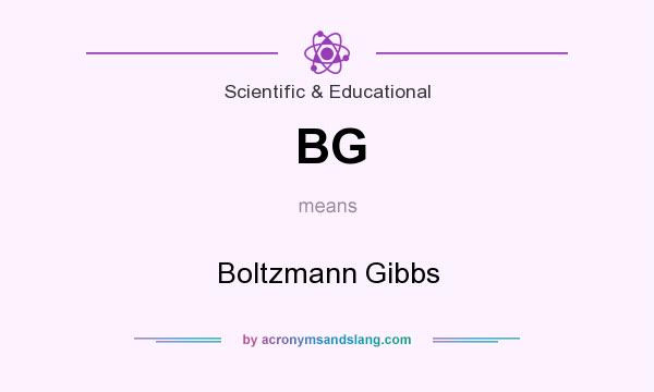 What does BG mean? It stands for Boltzmann Gibbs