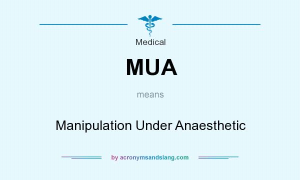 What does MUA mean? It stands for Manipulation Under Anaesthetic