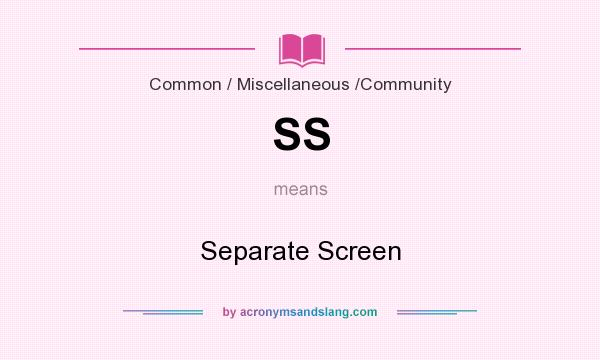 What does SS mean? It stands for Separate Screen