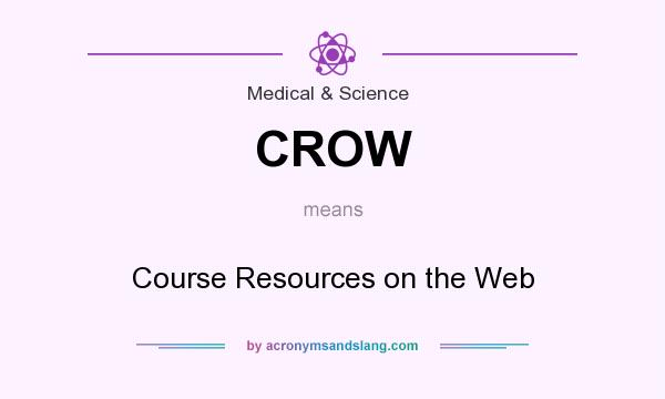 What does CROW mean? It stands for Course Resources on the Web