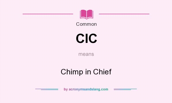 What does CIC mean? It stands for Chimp in Chief