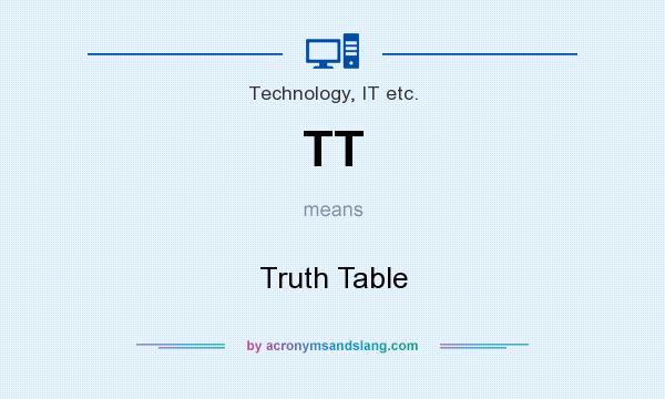 What does TT mean? It stands for Truth Table
