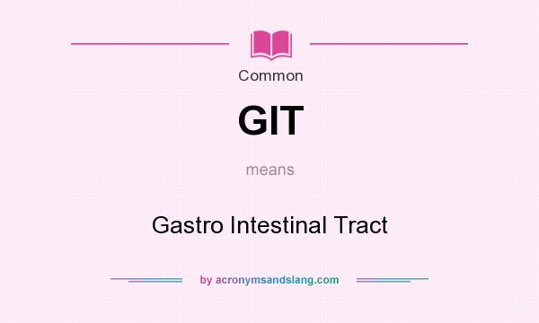 What does GIT mean? It stands for Gastro Intestinal Tract