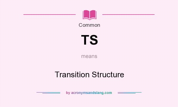 What does TS mean? It stands for Transition Structure