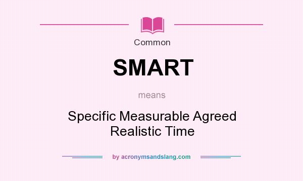 What does SMART mean? It stands for Specific Measurable Agreed Realistic Time