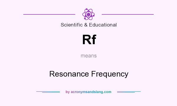 What does Rf mean? It stands for Resonance Frequency