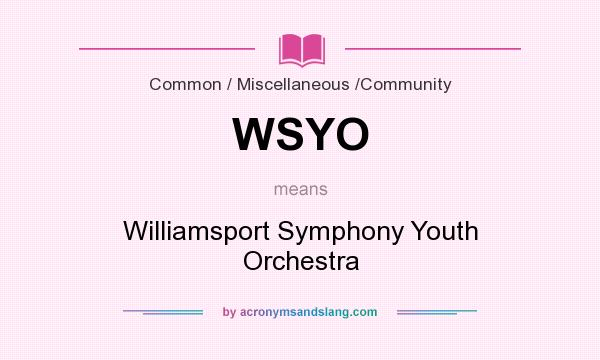 What does WSYO mean? It stands for Williamsport Symphony Youth Orchestra