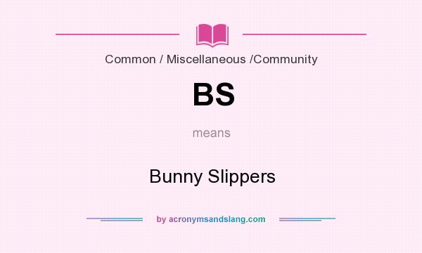 What does BS mean? It stands for Bunny Slippers