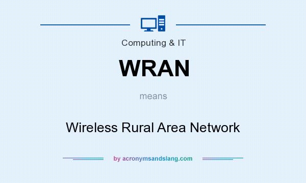 What does WRAN mean? It stands for Wireless Rural Area Network