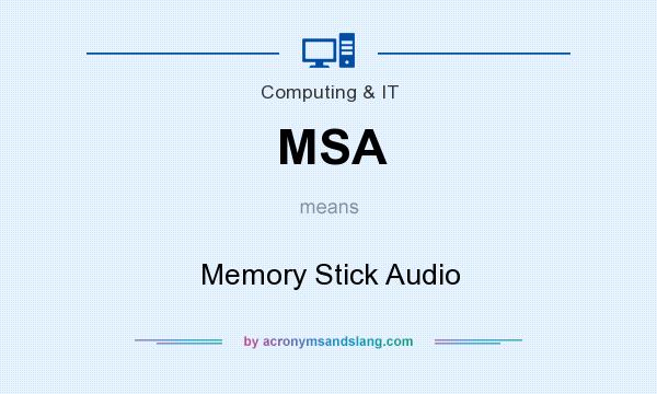 What does MSA mean? It stands for Memory Stick Audio