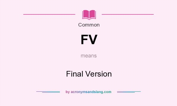 What does FV mean? It stands for Final Version