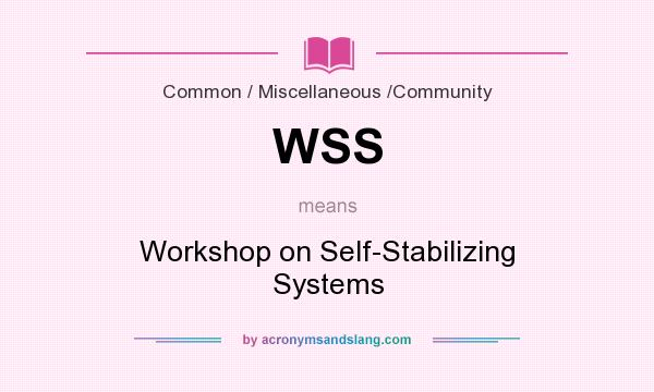 What does WSS mean? It stands for Workshop on Self-Stabilizing Systems