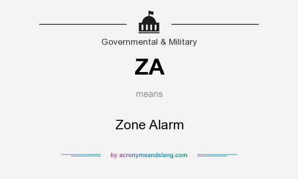 What does ZA mean? It stands for Zone Alarm