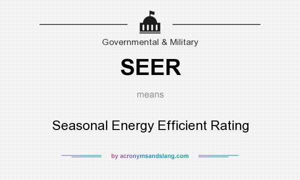What does SEER mean? It stands for Seasonal Energy Efficient Rating