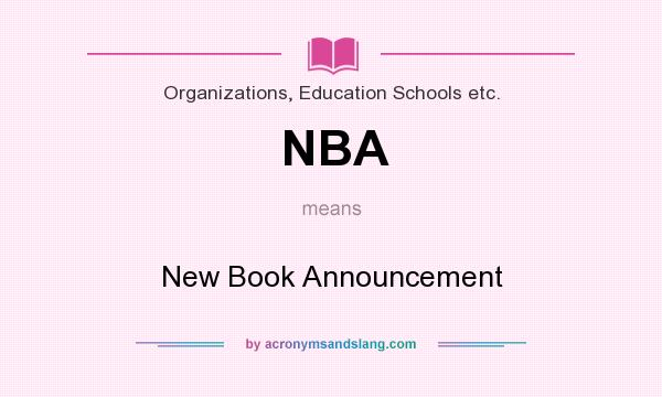What does NBA mean? It stands for New Book Announcement