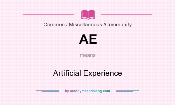 What does AE mean? It stands for Artificial Experience