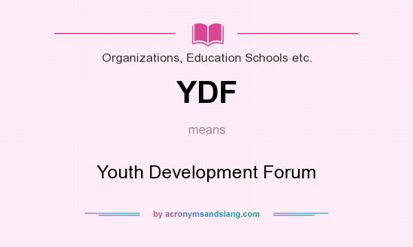What does YDF mean? It stands for Youth Development Forum
