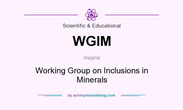 What does WGIM mean? It stands for Working Group on Inclusions in Minerals