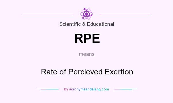 What does RPE mean? It stands for Rate of Percieved Exertion