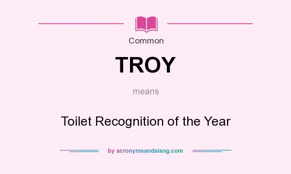 What does TROY mean? It stands for Toilet Recognition of the Year