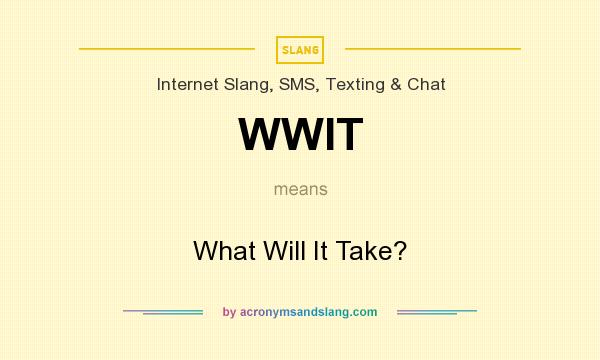 What does WWIT mean? It stands for What Will It Take?