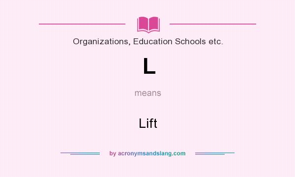 What does L mean? It stands for Lift