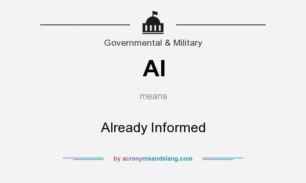 What does AI mean? It stands for Already Informed