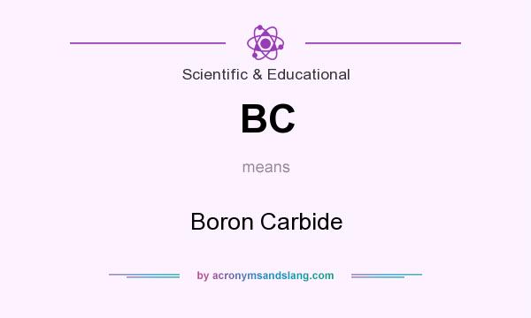 What does BC mean? It stands for Boron Carbide