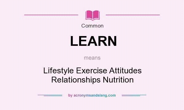 What does LEARN mean? It stands for Lifestyle Exercise Attitudes Relationships Nutrition