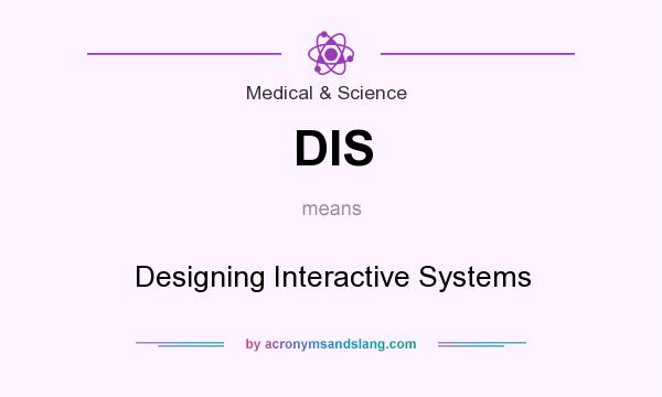 What does DIS mean? It stands for Designing Interactive Systems