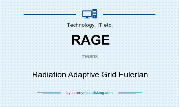 What does RAGE mean? It stands for Radiation Adaptive Grid Eulerian