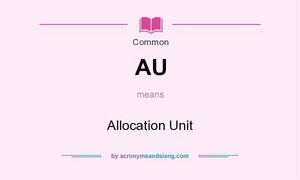 What does AU mean? It stands for Allocation Unit