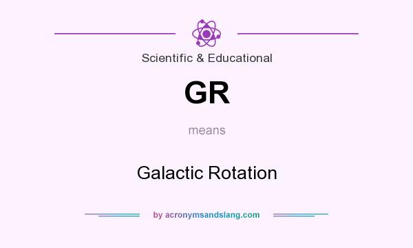 What does GR mean? It stands for Galactic Rotation