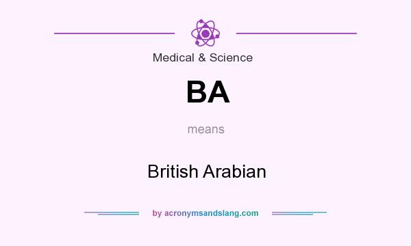 What does BA mean? It stands for British Arabian