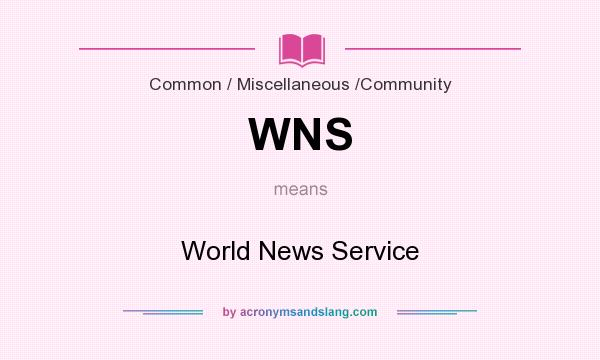 What does WNS mean? It stands for World News Service