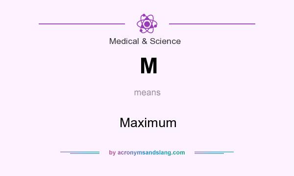 What does M mean? It stands for Maximum