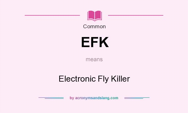 What does EFK mean? It stands for Electronic Fly Killer