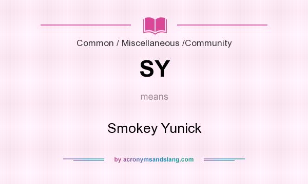 What does SY mean? It stands for Smokey Yunick