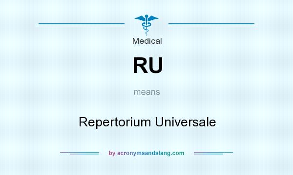 What does RU mean? It stands for Repertorium Universale