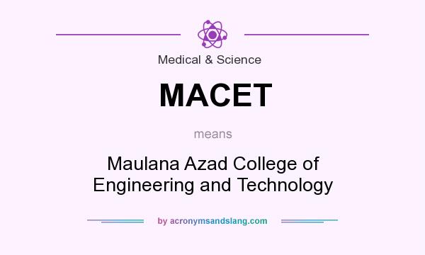 What does MACET mean? It stands for Maulana Azad College of Engineering and Technology