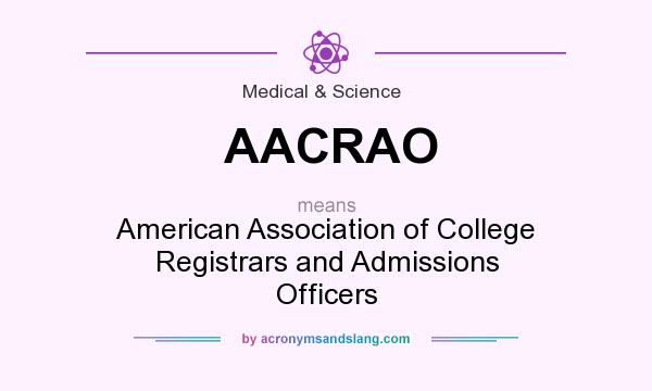 What does AACRAO mean? It stands for American Association of College Registrars and Admissions Officers