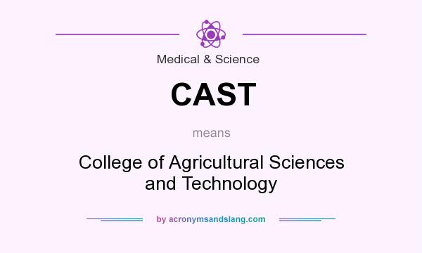 What does CAST mean? It stands for College of Agricultural Sciences and Technology
