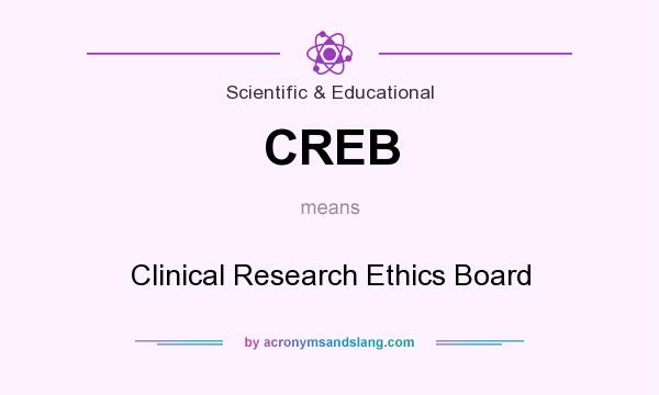 What does CREB mean? It stands for Clinical Research Ethics Board