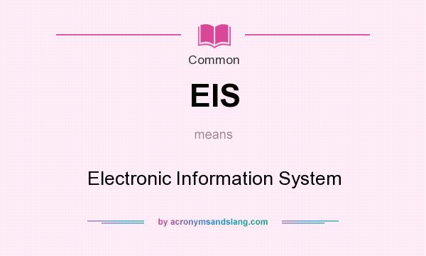 What does EIS mean? It stands for Electronic Information System