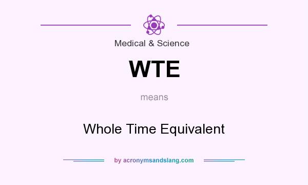 What does WTE mean? It stands for Whole Time Equivalent