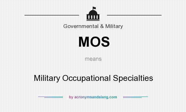 What does MOS mean? It stands for Military Occupational Specialties