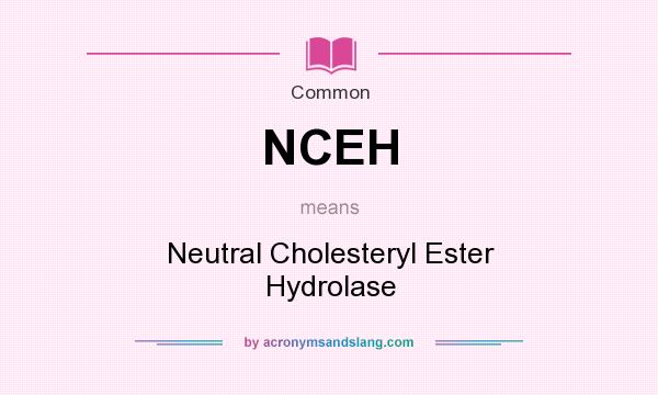 What does NCEH mean? It stands for Neutral Cholesteryl Ester Hydrolase
