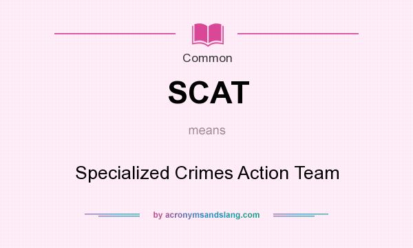 What does SCAT mean? It stands for Specialized Crimes Action Team